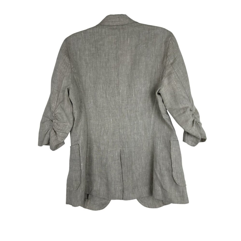 Karen Kane Jacket Women's S Beige Heather Linen Button Front Minimalist Capsule - Picture 2 of 11